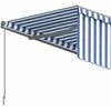 Rankiniu būdu ištraukiama markizė, mėlyna ir balta, 3x2,5m