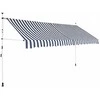 Rankiniu būdu ištraukiama markizė, mėlyni/balti dryžiai, 400cm