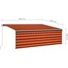 Rankiniu būdu ištraukiama markizė, oranžinė ir ruda, 4x3m