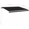 Rankiniu būdu ištraukiama markizė su LED, antracito, 350x250cm