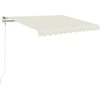 Rankiniu būdu ištraukiama markizė su LED, kreminė, 350x250cm