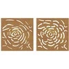 Nuotraukų rėmelis Sodo sienos dekoracija, 2 dalių, 55x55cm, corten plienas, rožė