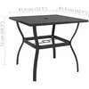 Sodo stalas, antracito spalvos, 81,5x81,5x72cm, plienas
