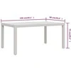 Sodo stalas, baltas, 150x90x75cm, grūdintas stiklas/poliratanas