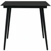 Sodo valgomojo stalas, juodas, 80x80x74cm, plienas ir stiklas