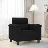 Sofa Krėslas, juodos spalvos, 60cm, mikropluošto audinys