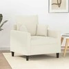 Sofa Krėslas, kreminės spalvos, 60cm, aksomas