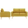 Sofa Sofos komplektas, 2 dalių, geltonas, audinys (288699+288709)