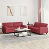Sofa Sofos komplektas, 2 dalių, raudonojo vyno spalvos, dirbtinė oda