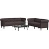 Sofa Sofos komplektas, 2 dalių, tamsiai rudos spalvos, audinys