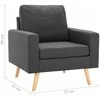 Sofa Sofos komplektas, 2 dalių, tamsiai pilkos spalvos, audinys
