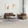Sofa Sofos komplektas su pagalvėlėmis, 2 dalių, rudas, audinys