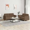 Sofa Sofos komplektas su pagalvėlėmis, 2 dalių, rudas, audinys