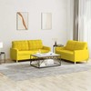 Sofa Sofos komplektas su pagalvėlėmis, 2 dalių, geltonas, audinys