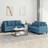 Sofa Sofos komplektas su pagalvėlėmis, 2 dalių, mėlynas, aksomas