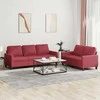 Sofa Sofos komplektas su pagalvėlėmis, 2 dalių, vyno, dirbtinė oda