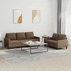 Sofa Sofos komplektas su pagalvėlėmis, 2 dalių, rudas, audinys