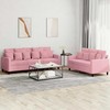 Sofa Sofos komplektas su pagalvėlėmis, 2 dalių, rožinis, aksomas