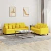 Sofa Sofos komplektas su pagalvėlėmis, 2 dalių, geltonas, audinys