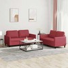 Sofa Sofos komplektas su pagalvėlėmis, 2 dalių, vyno, dirbtinė oda