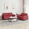 Sofa Sofos komplektas su pagalvėlėmis, 2 dalių, vyno, dirbtinė oda