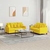 Sofa Sofos komplektas su pagalvėlėmis, 2 dalių, geltonas, audinys