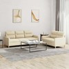 Sofa Sofos komplektas su pagalvėlėmis, 2 dalių, kreminis, audinys