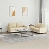 Sofa Sofos komplektas su pagalvėlėmis, 2 dalių, kreminis, audinys