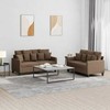Sofa Sofos komplektas su pagalvėlėmis, 2 dalių, rudas, audinys