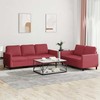 Sofa Sofos komplektas su pagalvėlėmis, 2 dalių, vyno, dirbtinė oda
