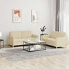 Sofa Sofos komplektas su pagalvėlėmis, 2 dalių, kreminis, audinys