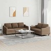 Sofa Sofos komplektas su pagalvėlėmis, 2 dalių, rudas, audinys