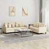 Sofa Sofos komplektas su pagalvėlėmis, 2 dalių, kreminis, audinys