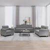 Sofa Sofos komplektas su pagalvėlėmis, 3 dalių, pilkas, audinys