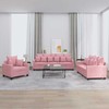 Sofa Sofos komplektas su pagalvėlėmis, 3 dalių, rožinis, aksomas
