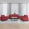 Sofa Sofos komplektas su pagalvėlėmis, 3 dalių, vyno, dirbtinė oda