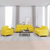 Sofa Sofos komplektas su pagalvėlėmis, 3 dalių, geltonas, audinys