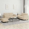 Sofa Sofos komplektas su pagalvėlėmis, 3 dalių, kreminis, audinys