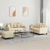 Sofa Sofos komplektas su pagalvėlėmis, 3 dalių, kreminis, audinys