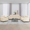 Sofa Sofos komplektas su pagalvėlėmis, 3 dalių, smėlio, audinys