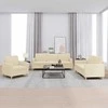 Sofa Sofos komplektas su pagalvėlėmis, 3 dalių, kreminis, audinys