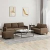 Sofa Sofos komplektas su pagalvėlėmis, 3 dalių, rudas, audinys