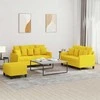 Sofa Sofos komplektas su pagalvėlėmis, 3 dalių, geltonas, audinys
