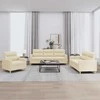 Sofa Sofos komplektas su pagalvėlėmis, 3 dalių, kreminis, audinys