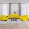 Sofa Sofos komplektas su pagalvėlėmis, 3 dalių, geltonas, audinys