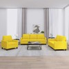 Sofa Sofos komplektas su pagalvėlėmis, 3 dalių, geltonas, audinys