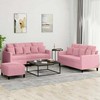 Sofa Sofos komplektas su pagalvėlėmis, 3 dalių, rožinis, aksomas