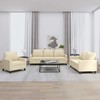 Sofa Sofos komplektas su pagalvėlėmis, 3 dalių, kreminis, audinys