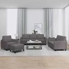 Sofa Sofos komplektas su pagalvėlėmis, 4 dalių, pilkas, dirbtinė oda