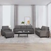 Sofa Sofos komplektas su pagalvėlėmis, 4 dalių, pilkas, dirbtinė oda